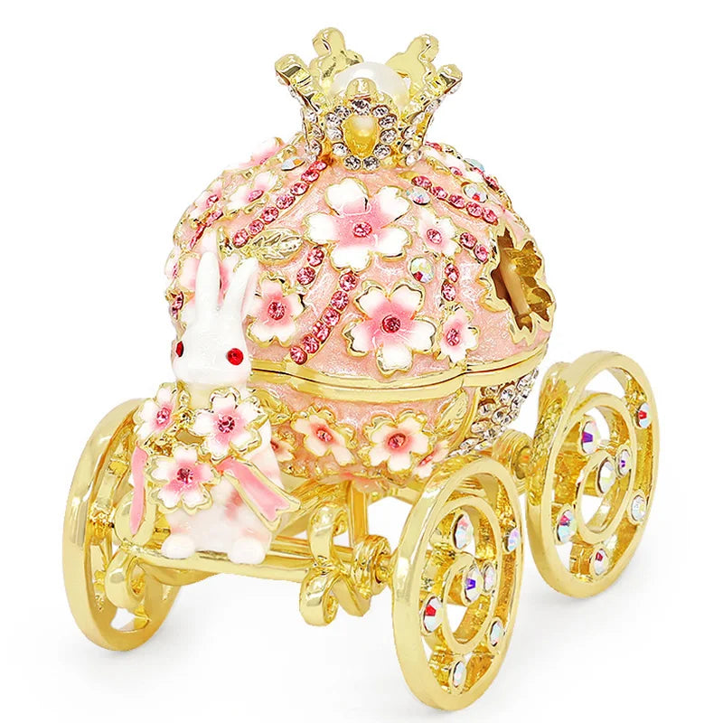 Afralia™ Enameled Animal Figurine Jewelry Trinket Box | Collectible Wedding Ring Holder & Home Decor