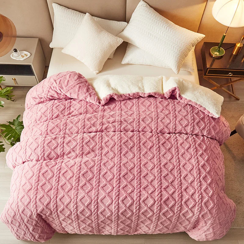 Afralia™ Dual Use Cashmere Duvet Cover: Winter Warm Plush Blanket with Double-sided Fleece