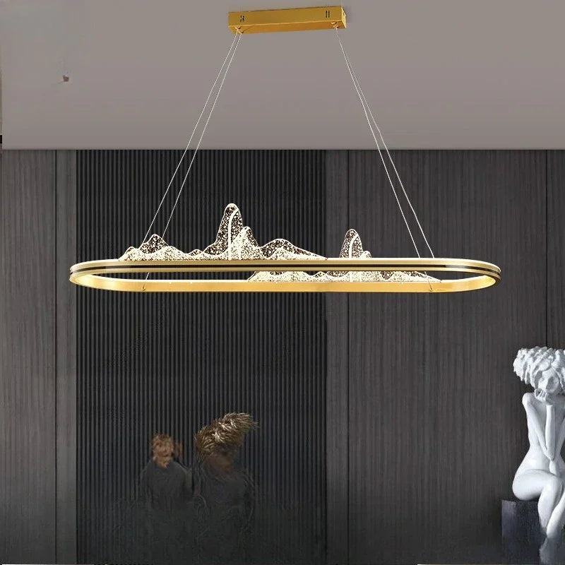 Afralia™ Zen Style LED Dining Chandelier for Living Room and Tea House
