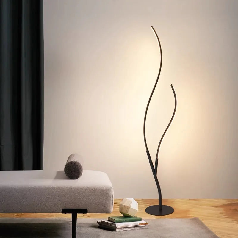 Afralia™ Modern LED Corner Floor Lamp for Living Bedroom, Creative Design Home Decor