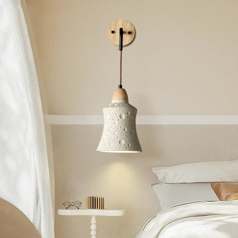 Afralia™ Cement LED Wall Lamp Sconce Modern Pull Chain Switch Stair Light