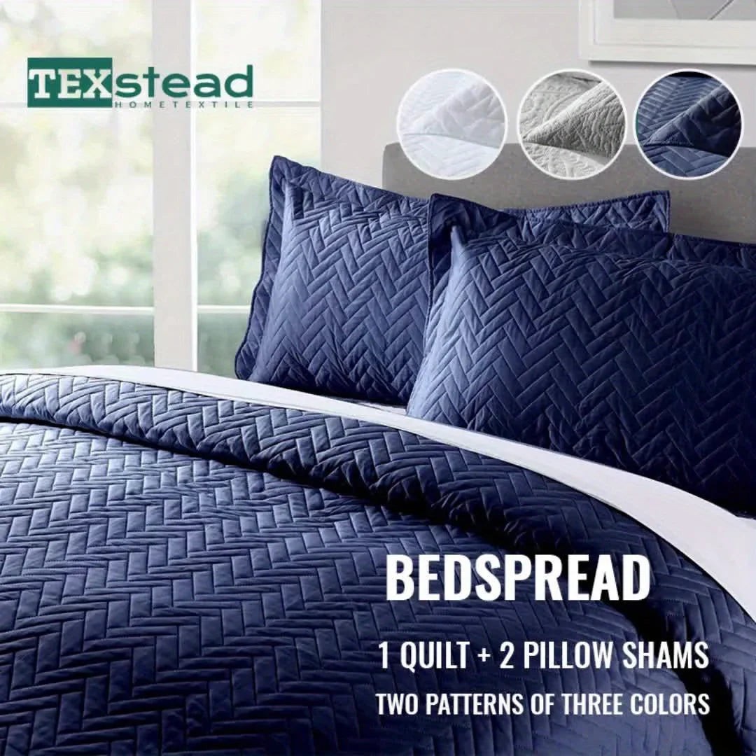 Afralia™ Coin Pattern Quilt Bedding Set with Pillow Shams