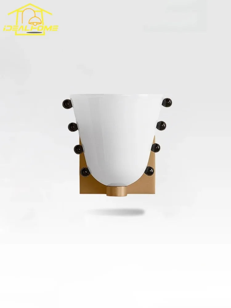 Afralia™ Cream Glass Wall Lamp LED Sconces for Living Room & Bedroom