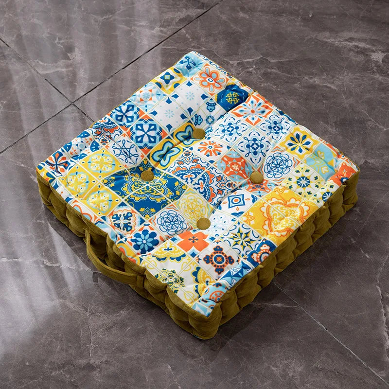 Afralia™ Bohemian Mandala Velvet Floor Cushion for Reading Nook and Party Decor