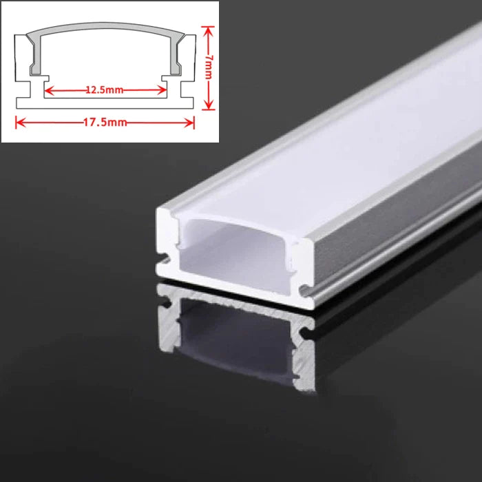 Afralia™ 0.5m U/YW Aluminum Profile Recessed Channel with Milky Cover for LED Strip Lights