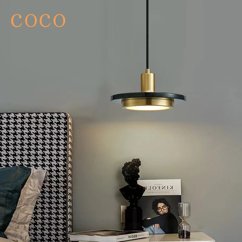 Afralia™ Gold Copper Saucer Marble Chandelier Luxury Home Decor Bedside Cafe Table