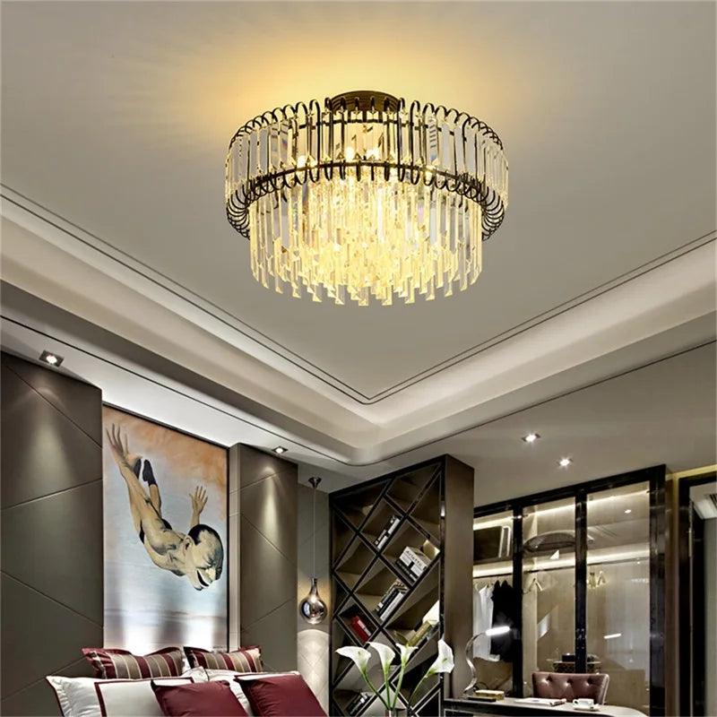Afralia™ Light Luxury Crystal Chandelier for Dining, Living, & Bedroom - Modern, Simple Design