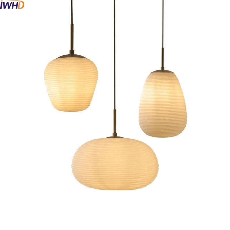 Afralia™ Glass Copper LED Pendant Chandelier for Bedroom Dining Living Room