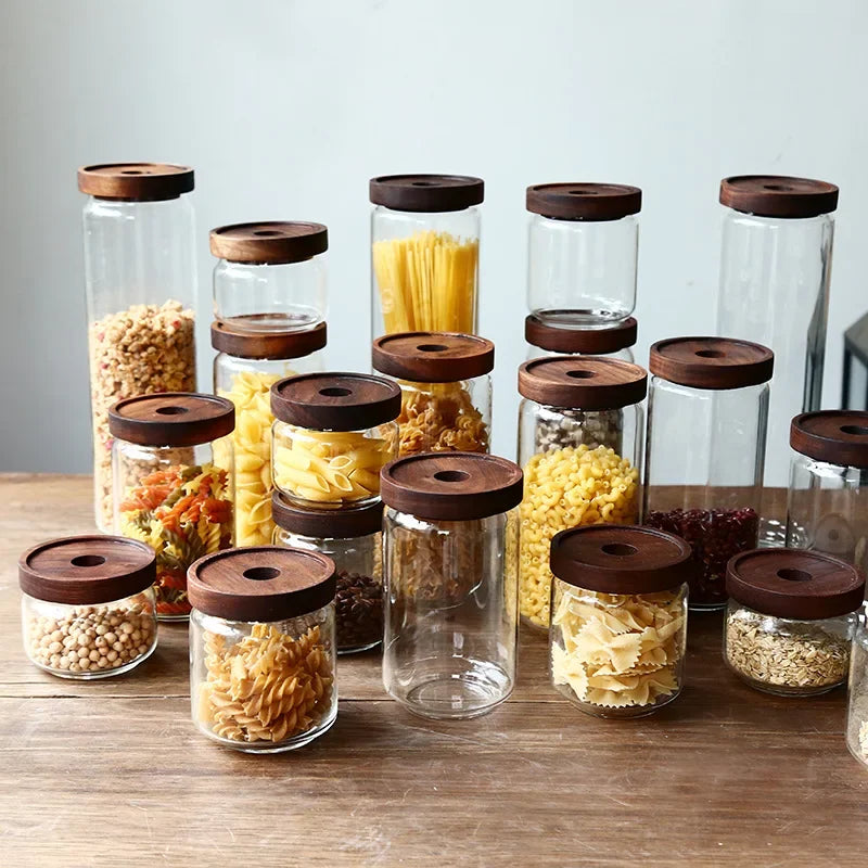 Afralia™ Glass Hermetic Storage Jars with Airtight Lids