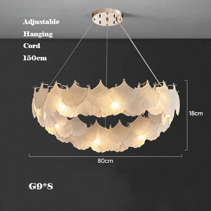 Afralia™ Maple Glass Chandelier Pendant Light Fixture for Living Room Bedroom