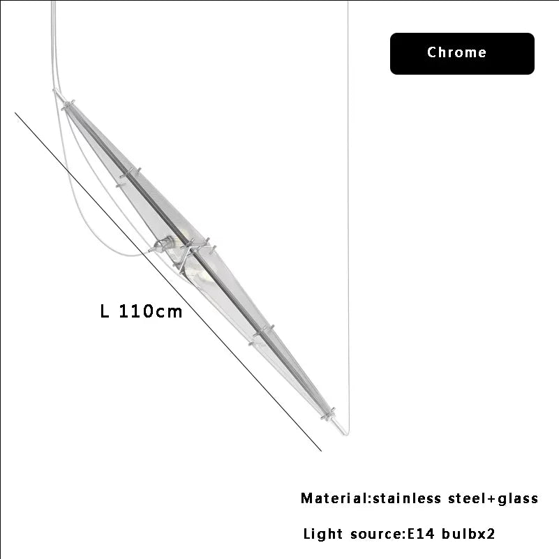 Afralia™ Glass Cone Chandelier: Height Adjustable Luxury Art Indoor Pendant Lamp