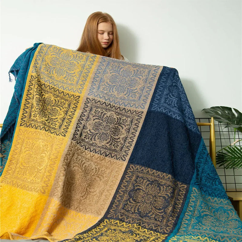Afralia™ Nordic Style Boho Throw Blanket - Premium Retro Plaid Sofa Cover & Bed Throw