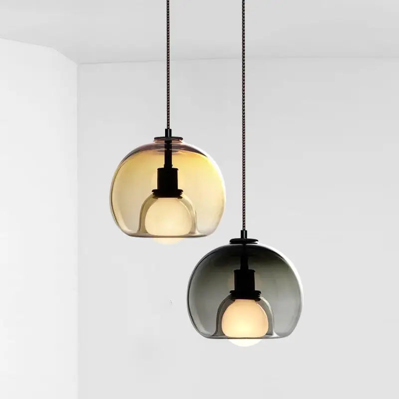 Afralia™ Nordic Glass Ball LED Chandelier - Modern Luxury Dining & Bedside Lights