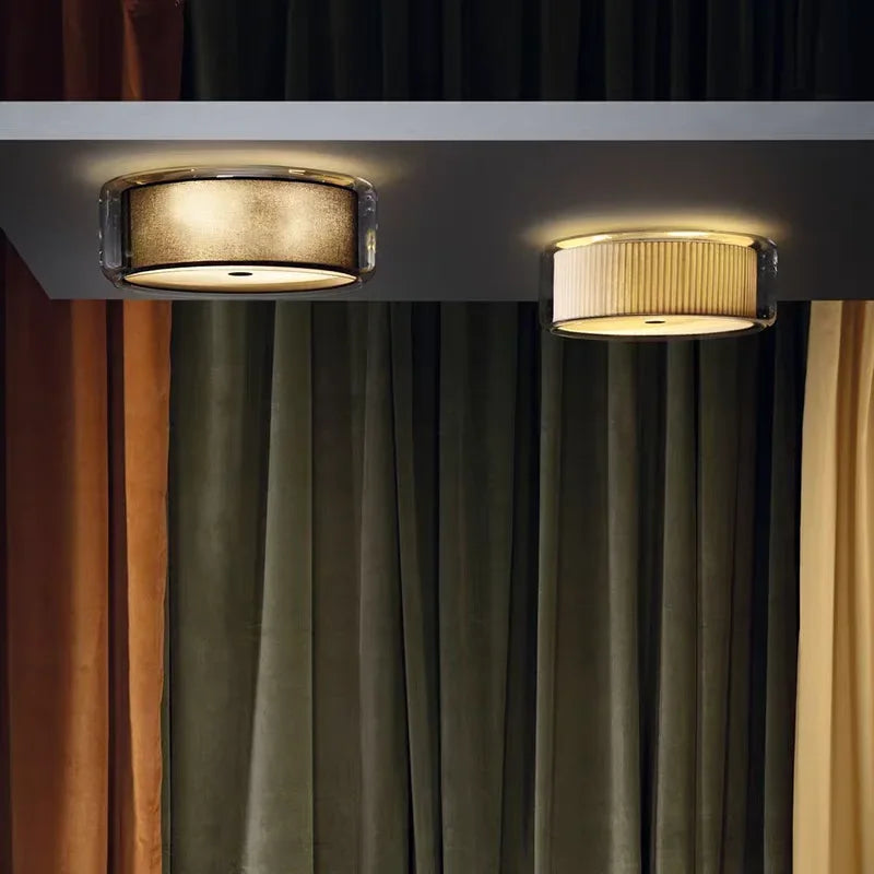 Afralia™ Glass Ceiling Lamp Round Flush Mount Light Fixture with Glass Shade room Décor