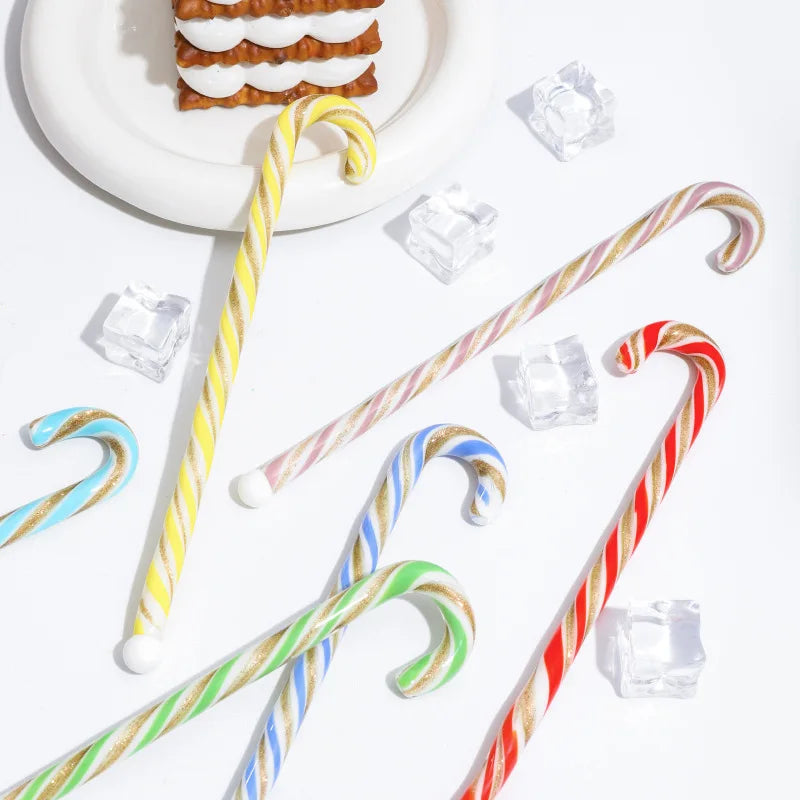 Afralia™ Colorful Christmas Long Handle Spoon for Juice, Coffee, Cake - Creative Glass Stirring Stick