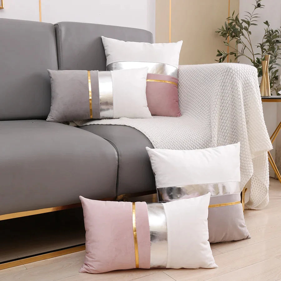 Afralia™ Pink Gray Trendy Cushion Cover & Pillow Case for Stylish Home Decor