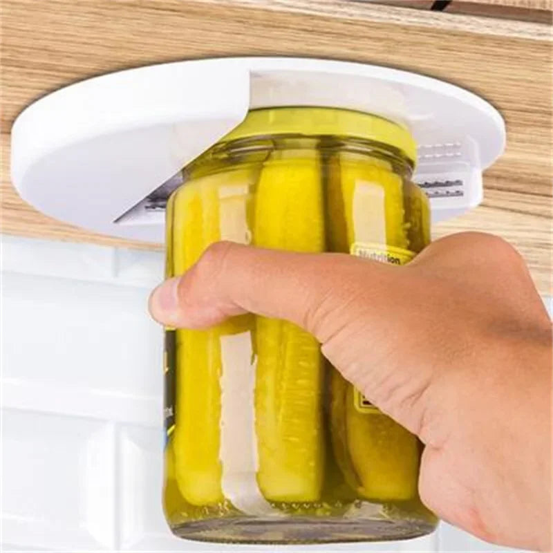 Afralia™ Easy Twist Can Opener with Self-Adhesive Mount | Fast Jar & Bottle Lid Remover