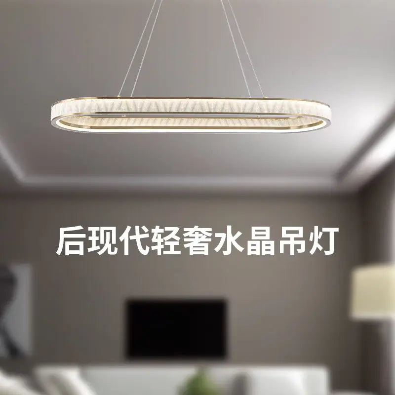 Afralia™ Crystal Oval Pendant Chandelier for Living Room Bedroom Dining Room Lighting