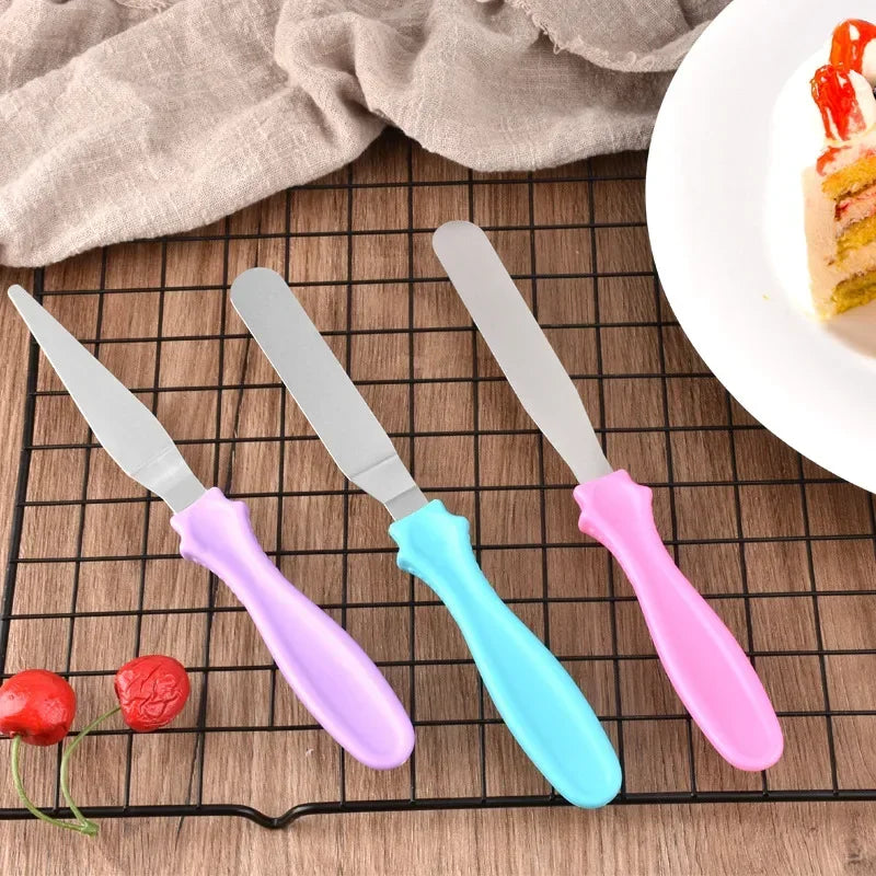 Afralia™ Small Angled Spatula Set for Cake Cream Fondant Tools