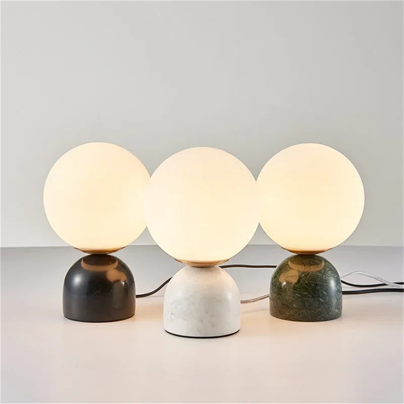 Afralia™ Marble Table Lamp: Modern Nordic Glass Light for Living Room, Bedroom, Study