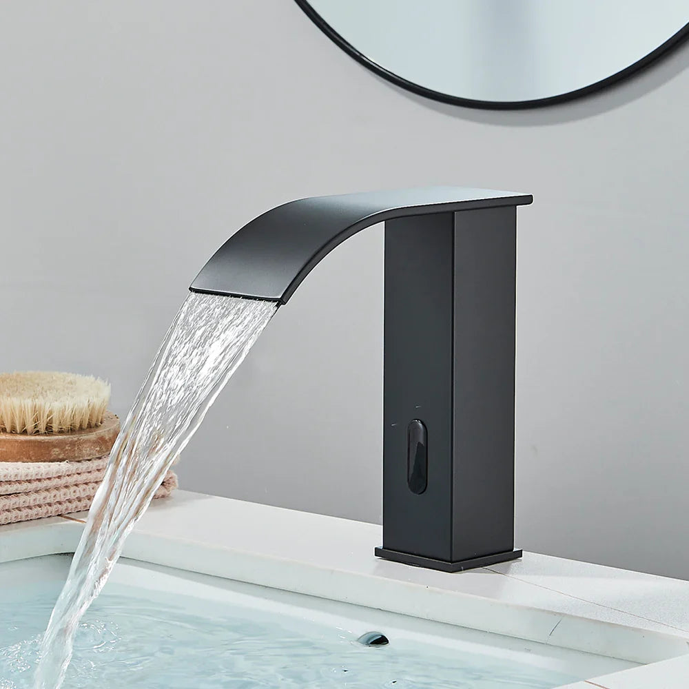 Afralia™ Automatic Sensor Waterfall Basin Faucet - Touchless Bathroom Sink Tap
