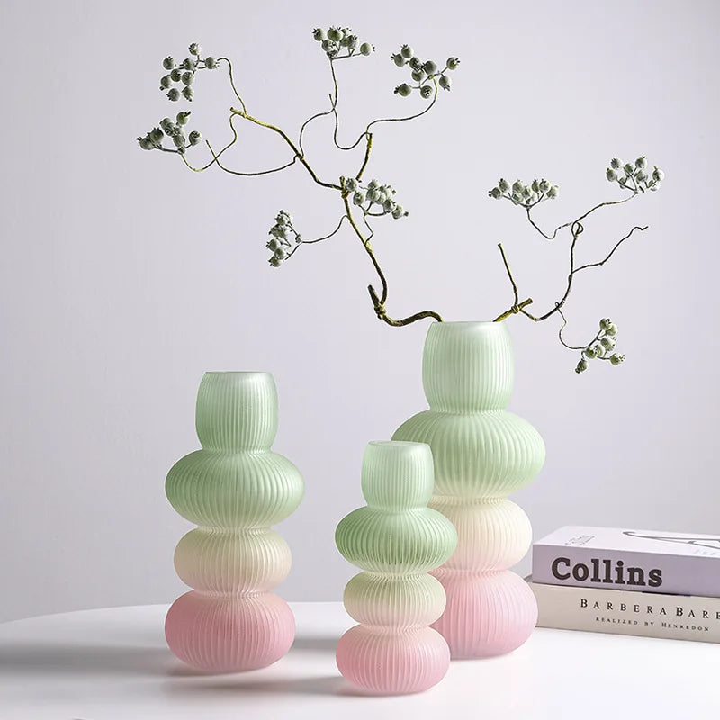 Afralia™ Glass Vase Geometric Gradient Flowerpot Terrarium Home Decoration