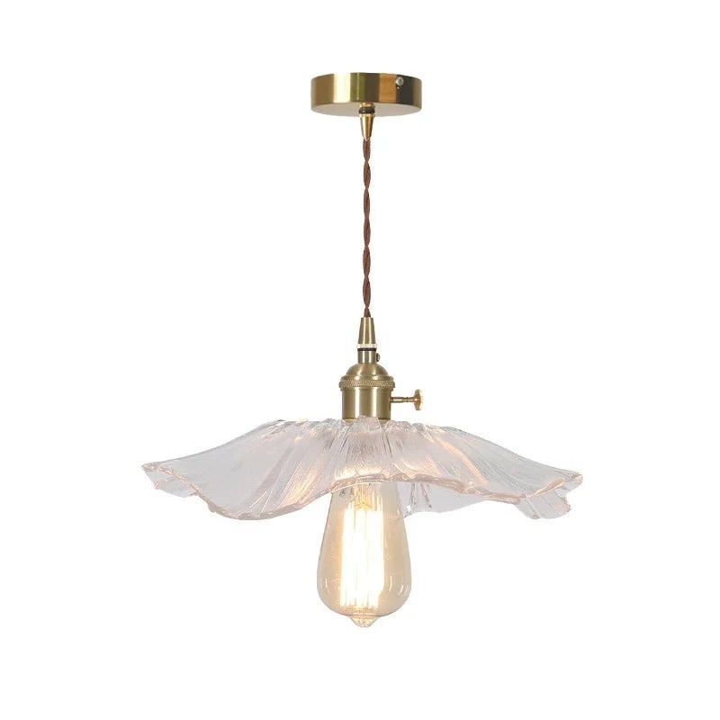 Afralia™ Petal Glass Copper LED Pendant Light- Modern Nordic Design