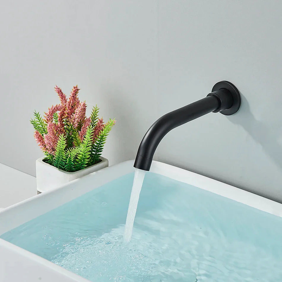 Afralia™ Dual Handle Bathtub Faucet Set with Hand Sprayer and Wall Mount Spout