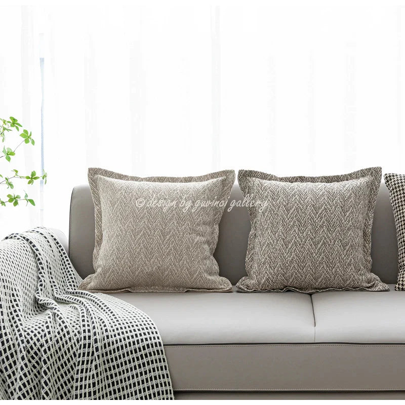 Afralia™ Luxury Linen Herringbone Pillow Cover - Modern & Elegant 50x50cm