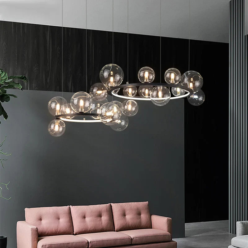 Afralia™ Nordic Glass LED Chandelier for Modern Home Decor