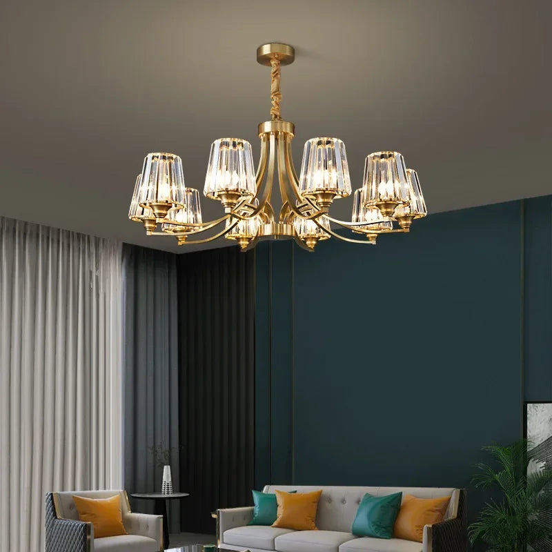 Afralia™ Luxury Crystal Chandelier for Home Lighting Fixture