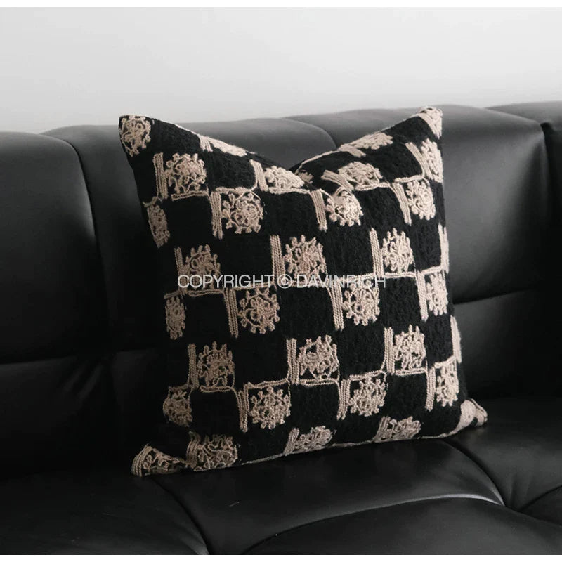Afralia™ French Sunflowers Embroidery Decorative Cushion Cover Vintage Chic Home Deco