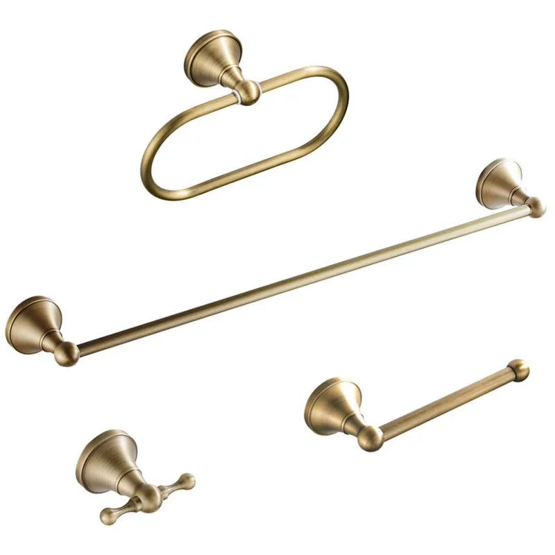 Afralia™ Bronze Bathroom Accessories Set: Towel Rack, Toilet Brush Holder, Soap Dish, Towel Shelf