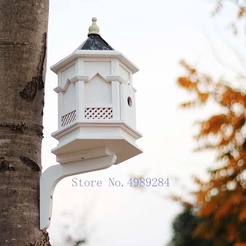 Afralia™ Retro Wooden Birdhouse Hanging Tree Outdoor Garden Decoration Bird Nest
