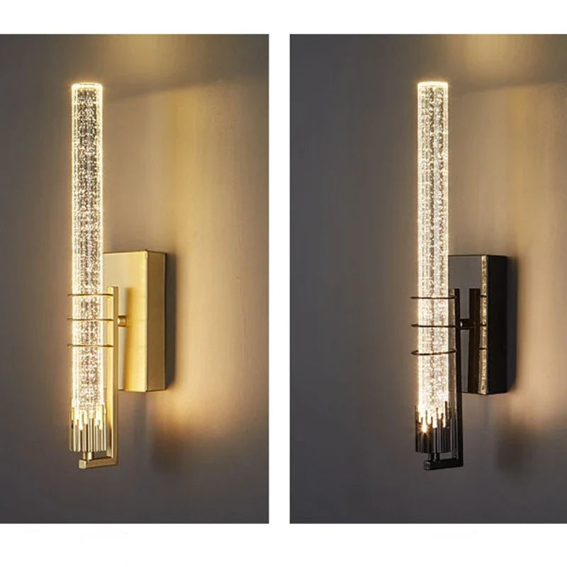 Afralia™ Crystal Wall Sconce: Modern LED Decorative Light for Bedroom, Living Room & Corridor
