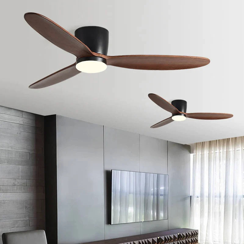 Afralia™ 3-Blade 35W DC Motor Low Ceiling Fan with 24W Tricolor Light & Remote Control