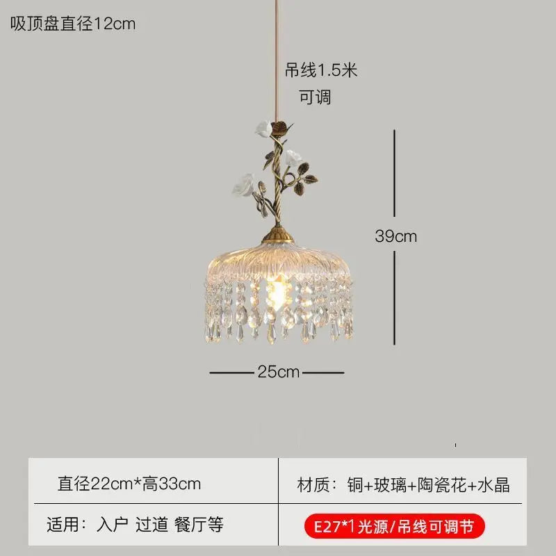 Afralia™ Vintage Copper Pendant Chandeliers for Dining Bedroom Study LED Lighting