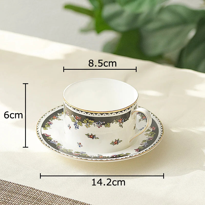 Afralia™ Fairy Tale Flower Ceramic Cup & Saucer Set for Dining Table Tea & Coffee