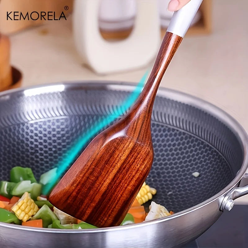 Afralia™ 7-Piece Thai Wooden Cooking Utensil Set | Eco-Friendly Kitchen Tableware
