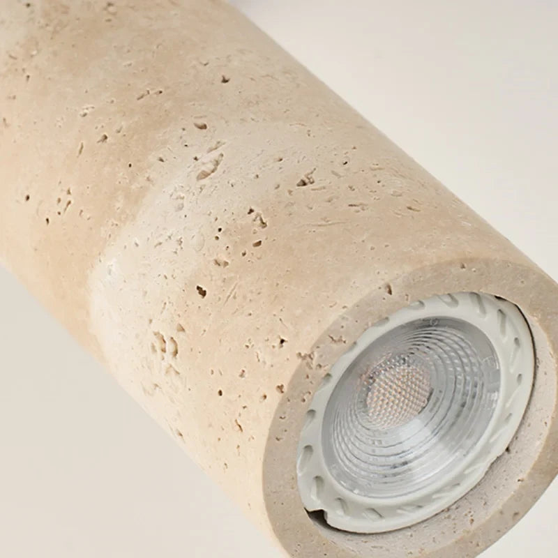 Afralia™ LED Wall Sconce Yellow Travertine Stone Wood Nordic Modern Rotate Bedside Lamp