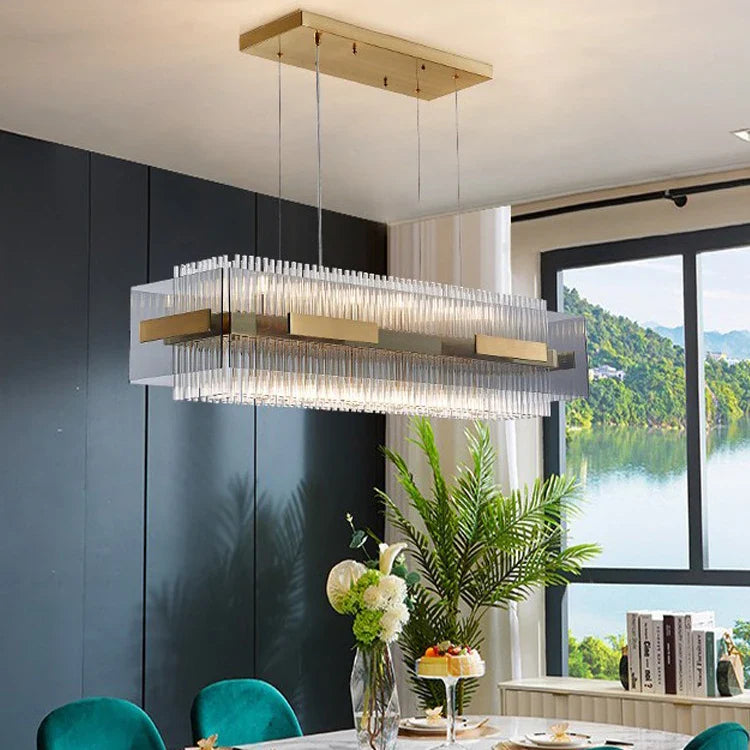 Afralia™ Glass Chandelier: Stylish Table Lamp for Dining and Living Room