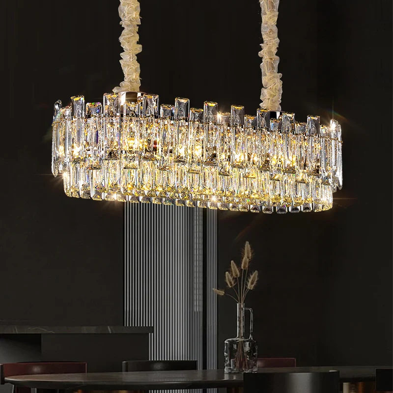 Afralia™ Luxury Crystal Chandelier Modern Simple Dining Room Bedroom Light