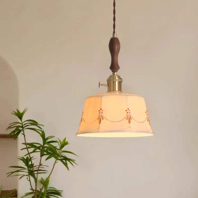 Afralia™ Ceramic LED Pendant Lights: Japanese Style for Living Room, Bedroom, Dining Room
