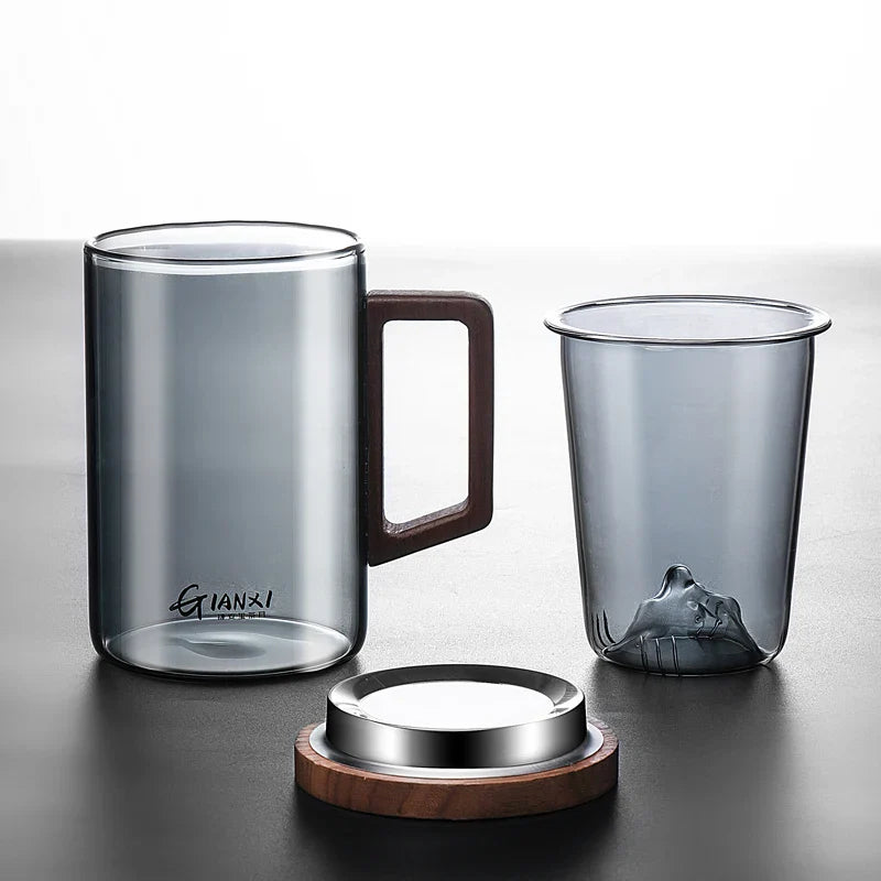 Afralia™ Borosilicate Glass Tea Cup with Filter, Ideal for Tea Brewing and Enjoyment.