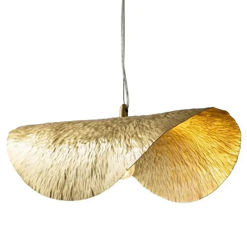 Afralia™ Gold Lotus Leaf LED Chandelier for Living Room Dining Kitchen Island