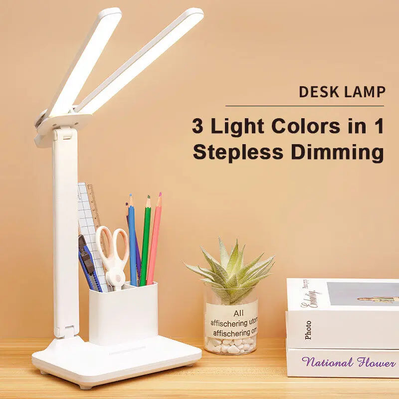 Afralia LED Desk Lamp: Stepless Dimming, Multi-function Night Light, Bedroom Reading Light