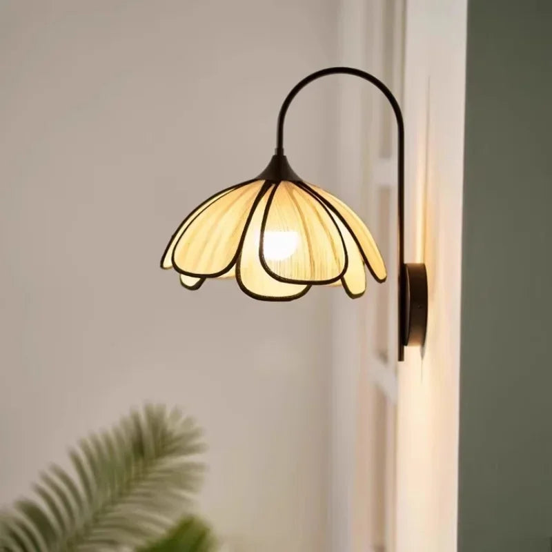 Afralia™ Modern Creamy E27 Wall Sconce LED Lamp Petals Luminarias for Indoor Lighting