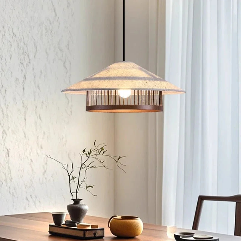 Afralia™ Three-Head Walnut Color Dining Table Lamp Fixture with LED Chandeliers