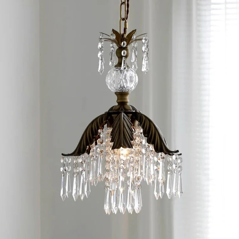 Afralia™ French Countryside Brass Pendant Light Chandelier for Bedside, Hallway, Wardrobe