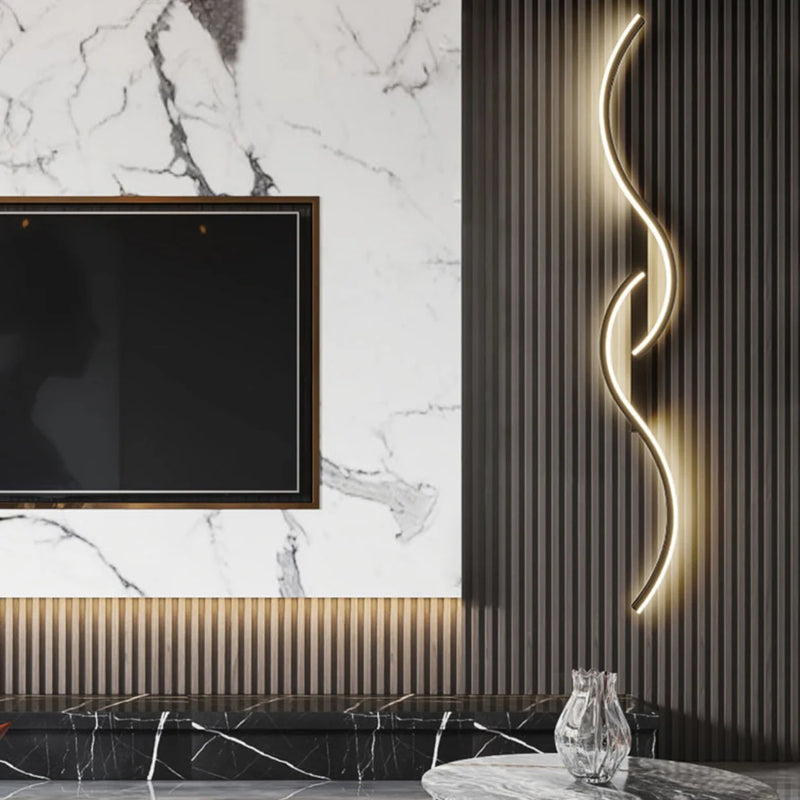 Afralia™ Modern LED Wall Decor Lamps: Black Gold Elegance